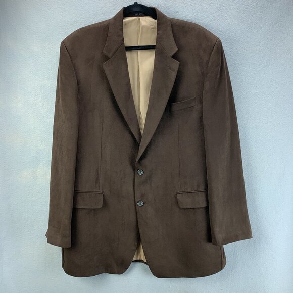 Lauren Ralph Lauren Other - LRL Lauren Ralph Lauren Sport Coat Mens 46 Long Brown Faux Suede Blazer 2 Button